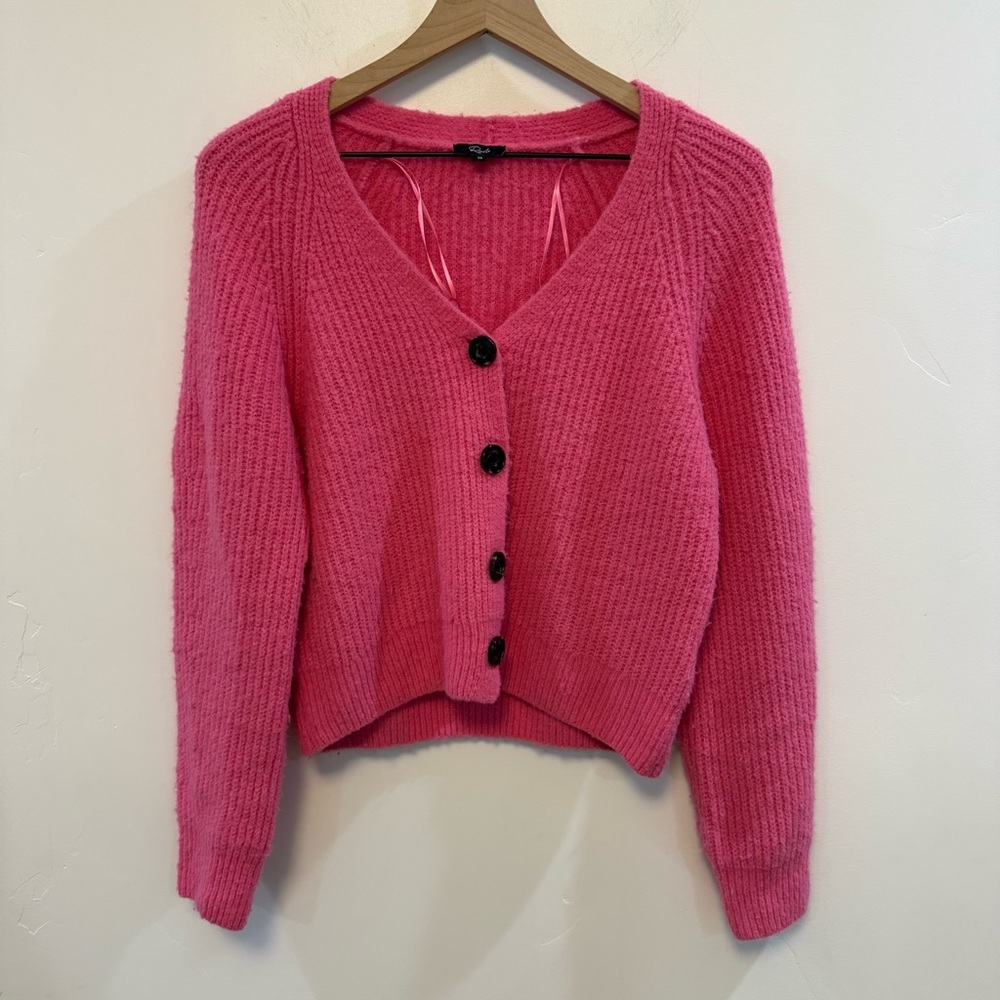 Rails | Pink Knit Crop Button Front Cardigan - image 3